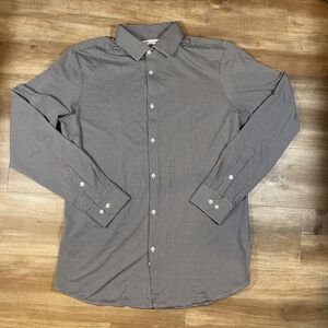 Mizzen Main Spinnaker Button Up Men's Size XL Tall Black White Check Dress Shirt